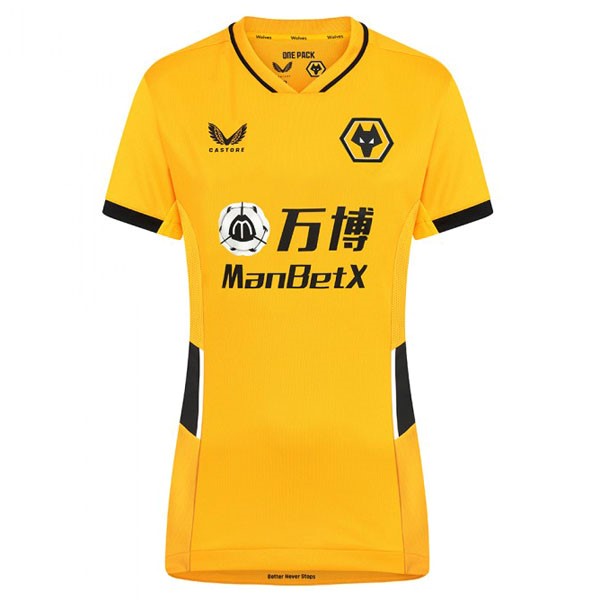 Camiseta Wolves Primera Equipación Mujer 2021/2022 Amarillo